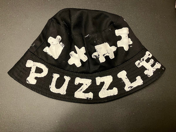 Black Color-On Short Sleeve Puzzle Gang Hat