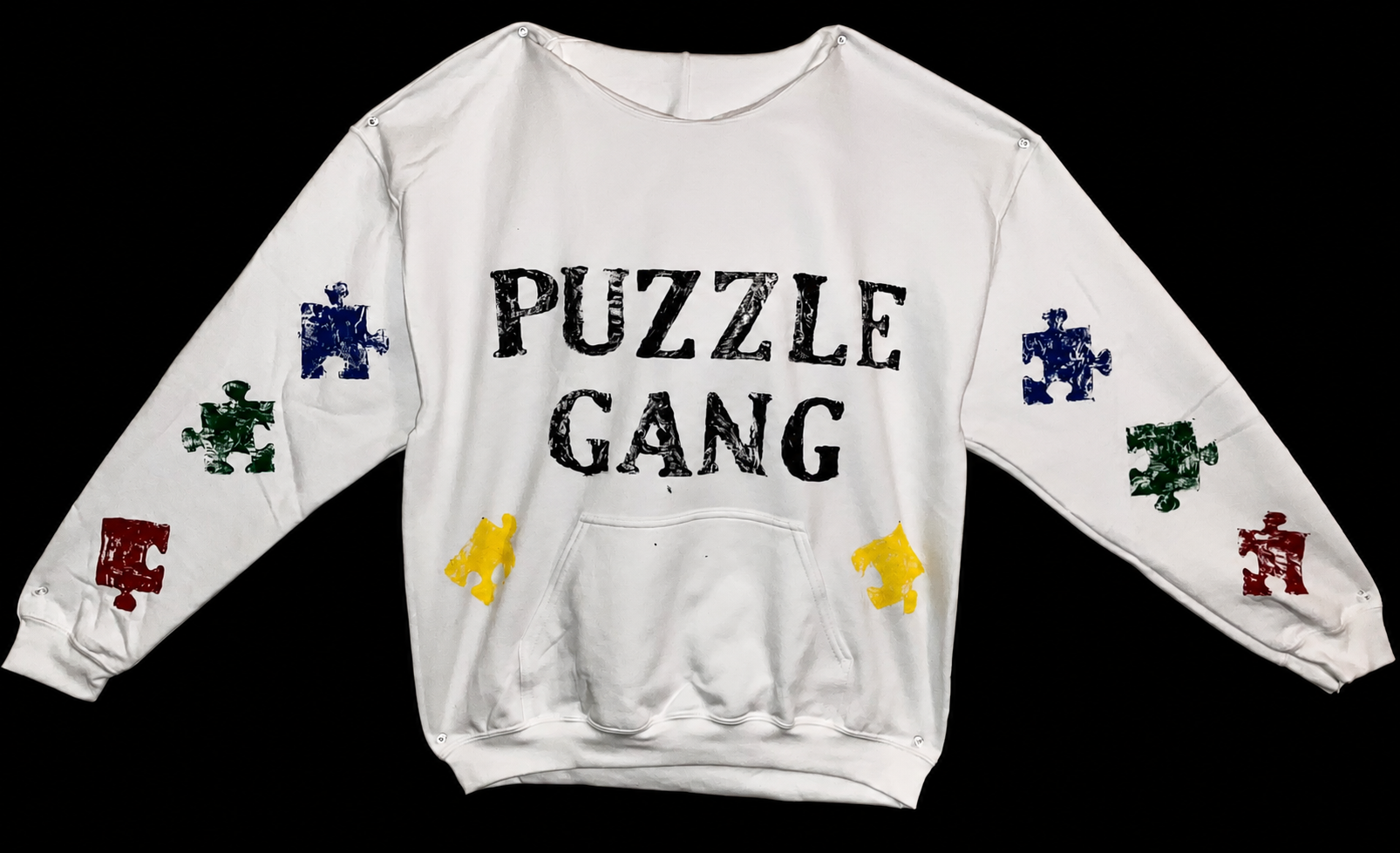 White Puzzle Gang Hoodie