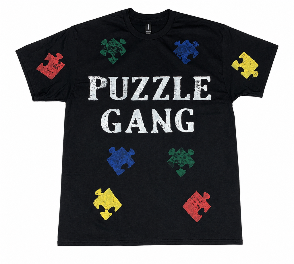 Black Short Sleeve Puzzle Gang T-Shirt