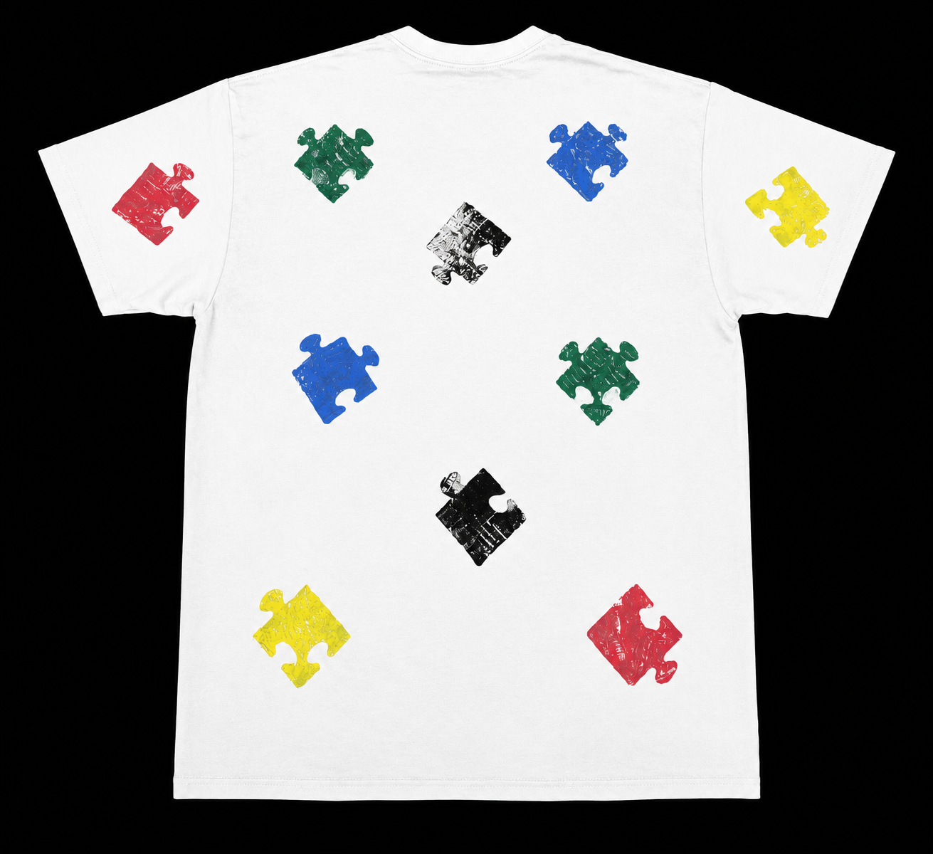 White Short Sleeve Puzzle Gang T-Shirt