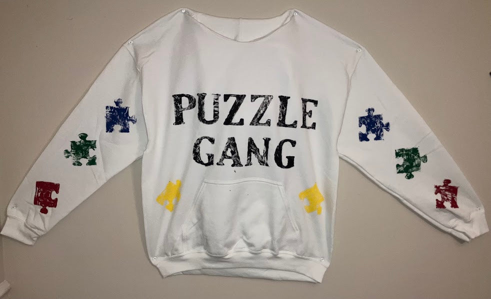 White Puzzle Gang Hoodie